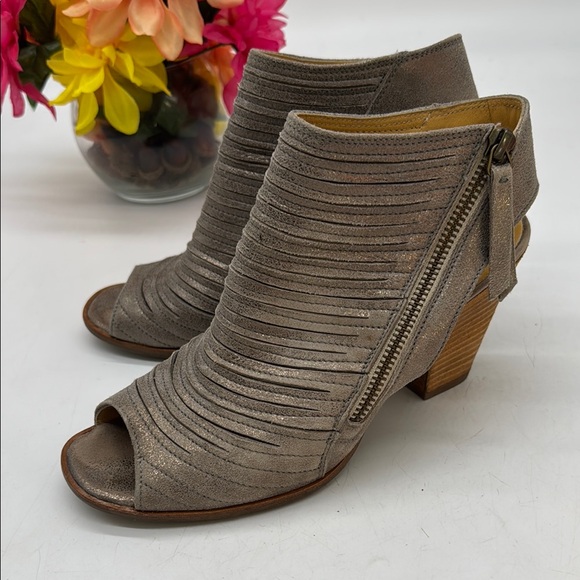 Paul Green Shoes - Paul Green Stylish Gray Peep-Toe Leathr Ankle Boots Size 5 MCH9112